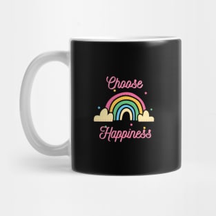 Choose Happiness Rainbow Blck Mug